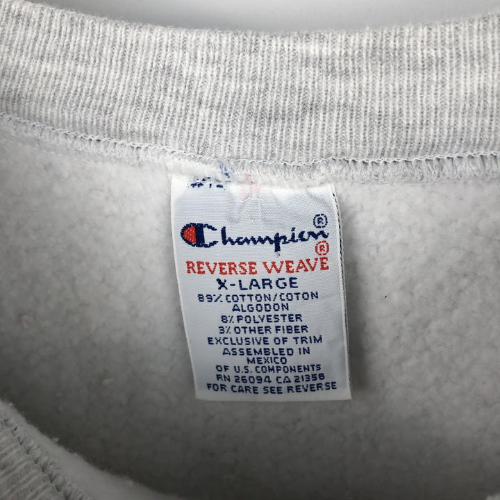 90'S Champion Reverse Weave Embroidered Tag College Sweatshirt, Men's XL (approx.), Vintage cotton gray type Vintage Second Hand