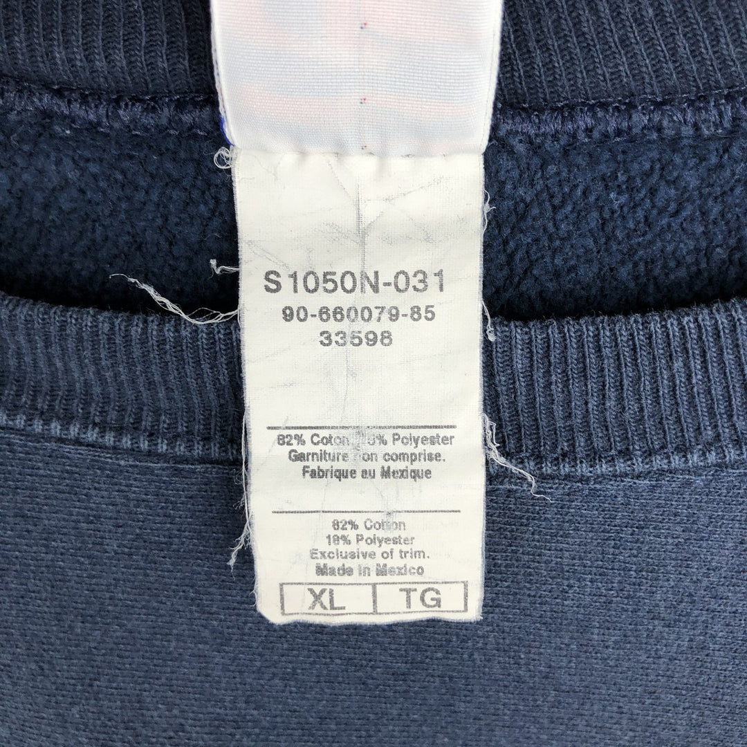 90'S Champion Reverse Weave Embroidered Tag College Sweatshirt Trainer Men's XL Vintage cotton navy blue type Vintage Second Hand