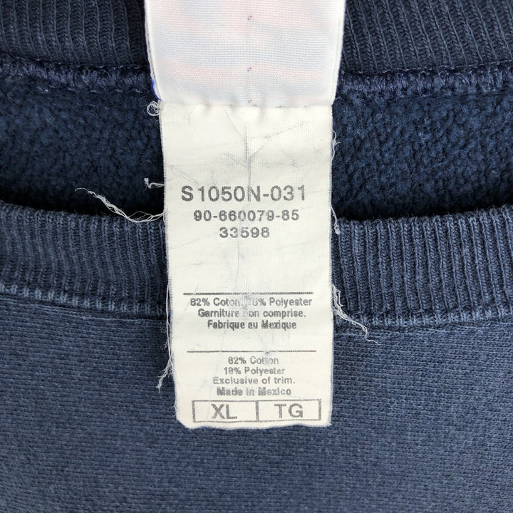 90'S Champion Reverse Weave Embroidered Tag College Sweatshirt Trainer Men's XL Vintage cotton navy blue type Vintage Second Hand