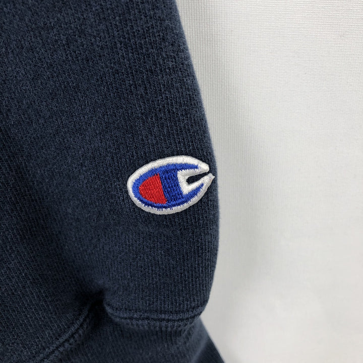 90'S Champion Reverse Weave Embroidered Tag College Sweatshirt Trainer Men's XL Vintage cotton navy blue type Vintage Second Hand