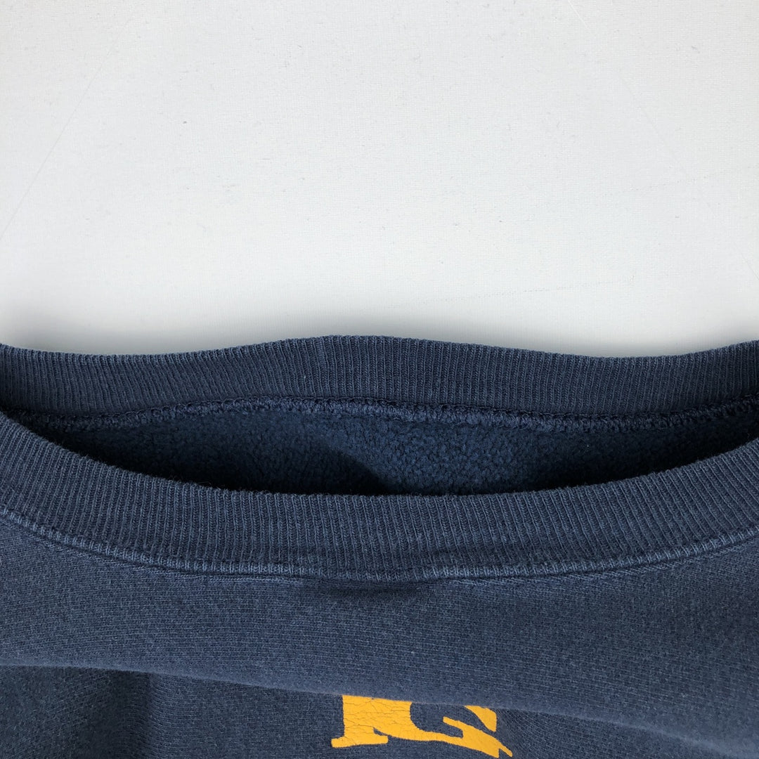 90'S Champion Reverse Weave Embroidered Tag College Sweatshirt Trainer Men's XL Vintage cotton navy blue type Vintage Second Hand