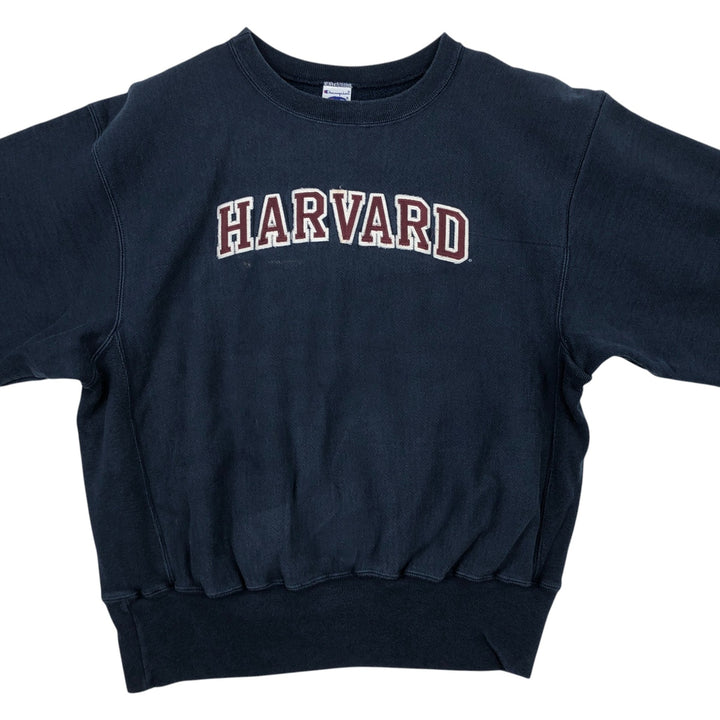 90'S Champion Reverse Weave Embroidered Tag College Sweatshirt Trainer Men's Size L Vintage cotton navy blue type Vintage Second Hand