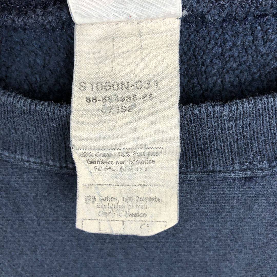 90'S Champion Reverse Weave Embroidered Tag College Sweatshirt Trainer Men's Size L Vintage cotton navy blue type Vintage Second Hand