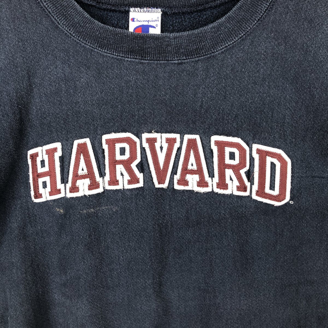 90'S Champion Reverse Weave Embroidered Tag College Sweatshirt Trainer Men's Size L Vintage cotton navy blue type Vintage Second Hand