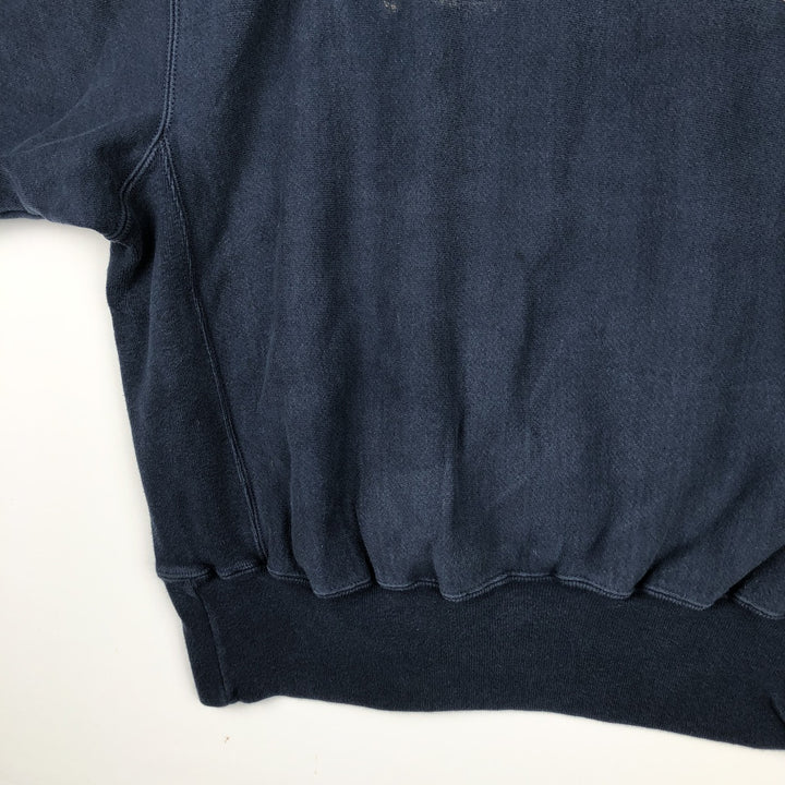 90'S Champion Reverse Weave Embroidered Tag College Sweatshirt Trainer Men's Size L Vintage cotton navy blue type Vintage Second Hand
