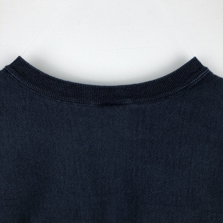 90'S Champion Reverse Weave Embroidered Tag College Sweatshirt Trainer Men's Size L Vintage cotton navy blue type Vintage Second Hand