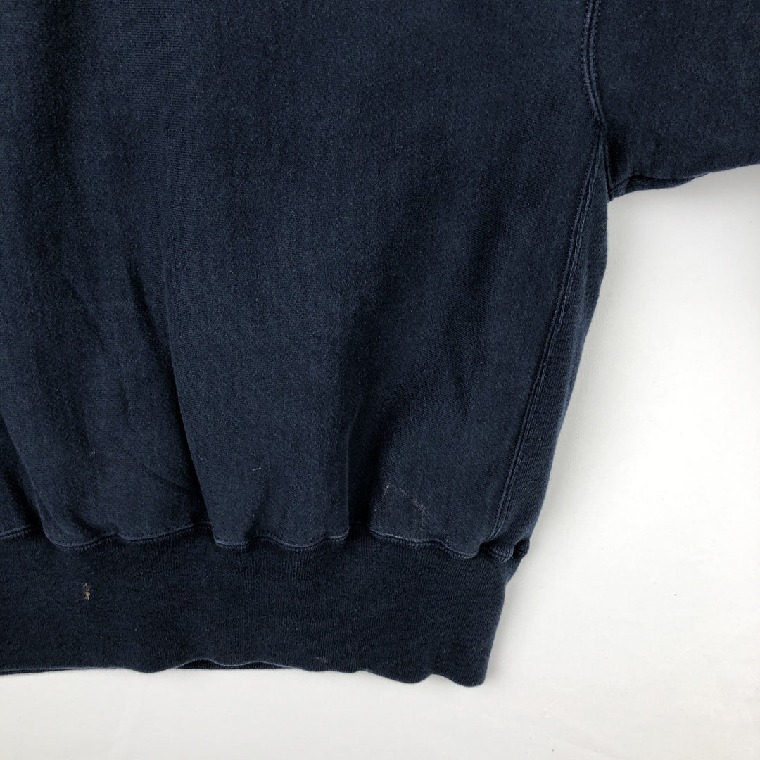 90'S Champion Reverse Weave Embroidered Tag College Sweatshirt Trainer Men's Size L Vintage cotton navy blue type Vintage Second Hand