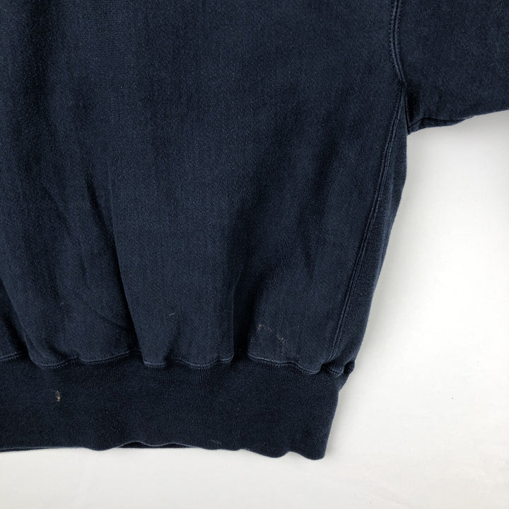 90'S Champion Reverse Weave Embroidered Tag College Sweatshirt Trainer Men's Size L Vintage cotton navy blue type Vintage Second Hand