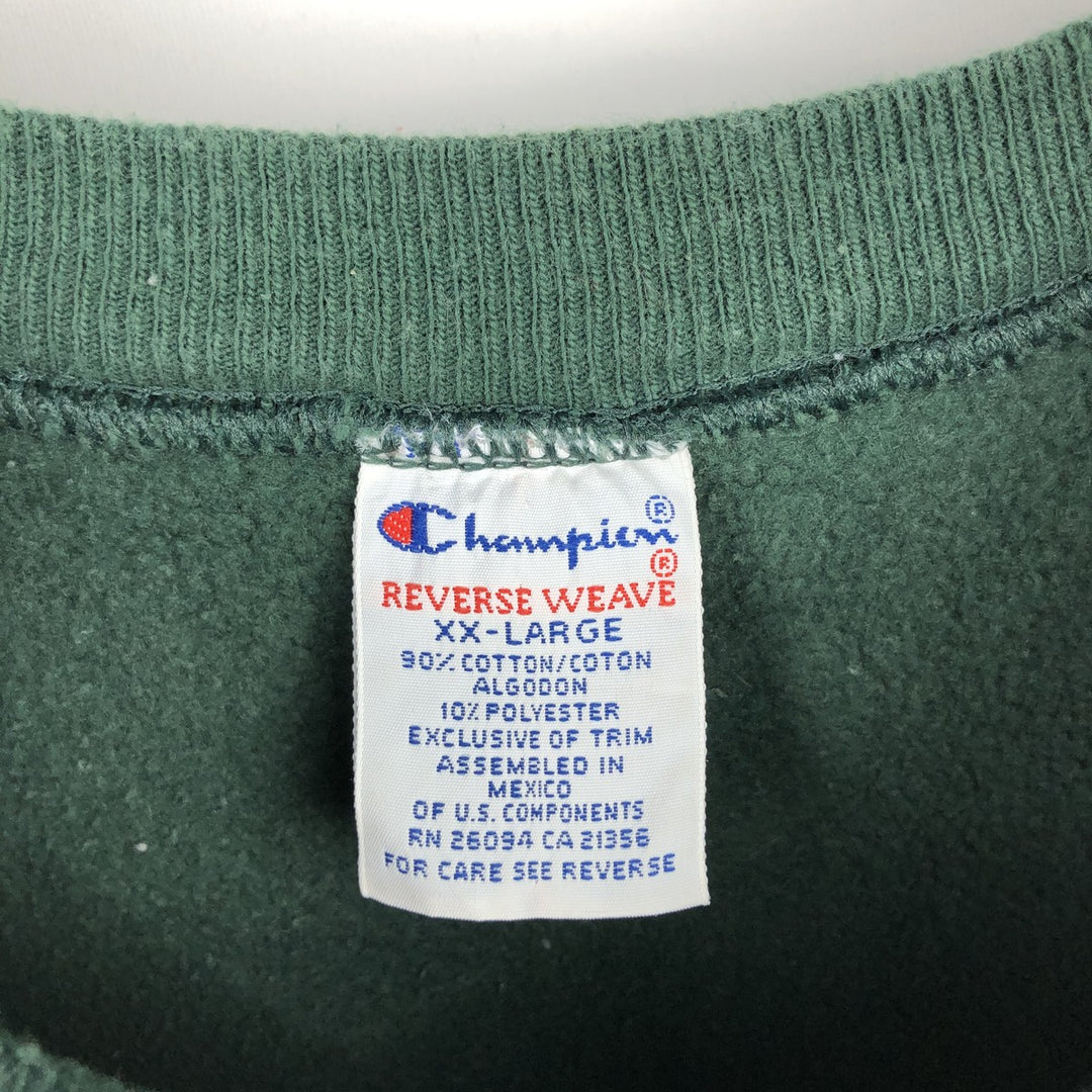 90'S Champion Reverse Weave One-Point Logo Sweatshirt, Men's XXL Equivalent, Vintage cotton green type Vintage Second Hand
