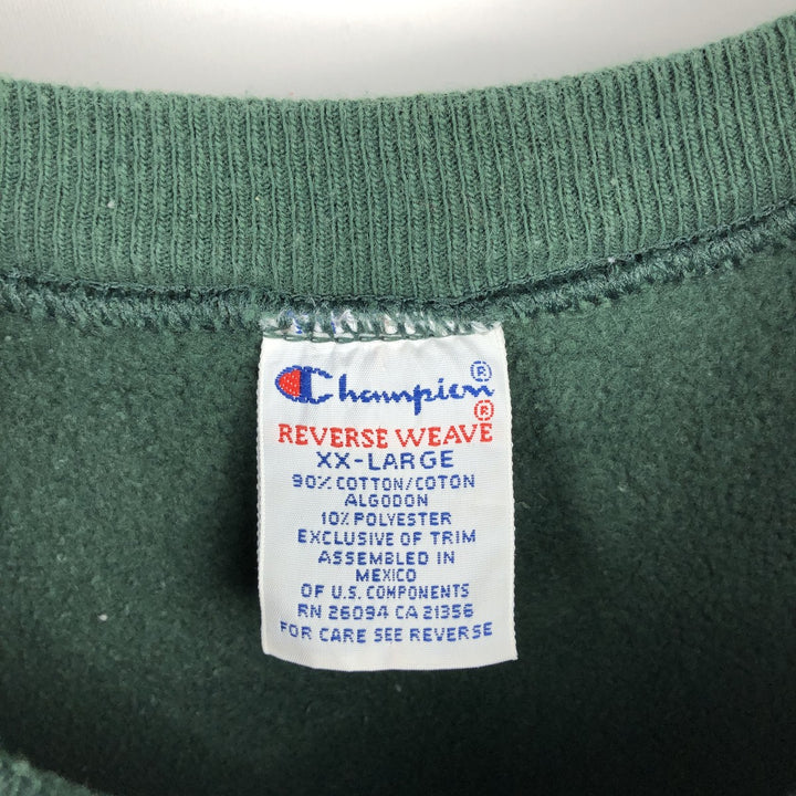 90'S Champion Reverse Weave One-Point Logo Sweatshirt, Men's XXL Equivalent, Vintage cotton green type Vintage Second Hand