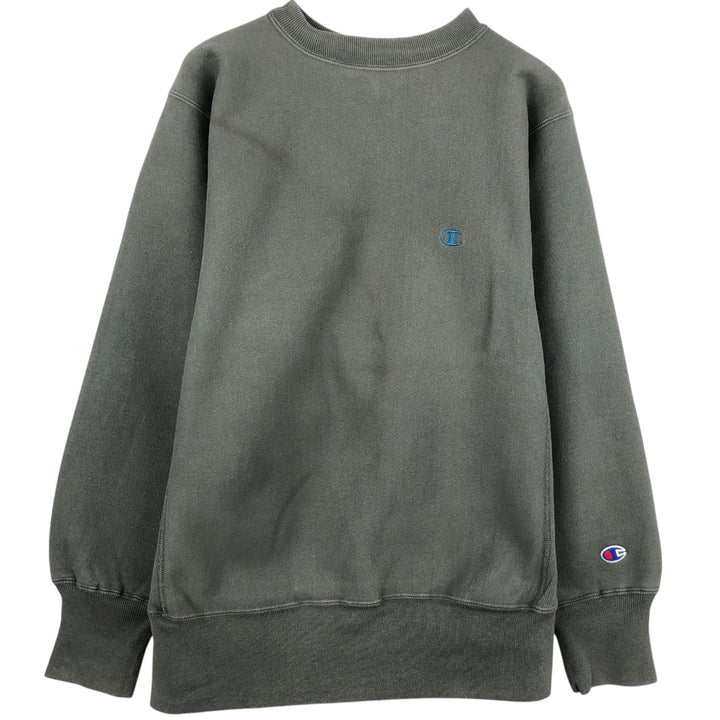 Champion Reverse Weave Embroidered Tag One-Point Logo Sweatshirt, Men's Size M (Equivalent), Vintage cotton Khaki type Vintage Second Hand