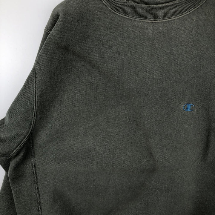 Champion Reverse Weave Embroidered Tag One-Point Logo Sweatshirt, Men's Size M (Equivalent), Vintage cotton Khaki type Vintage Second Hand