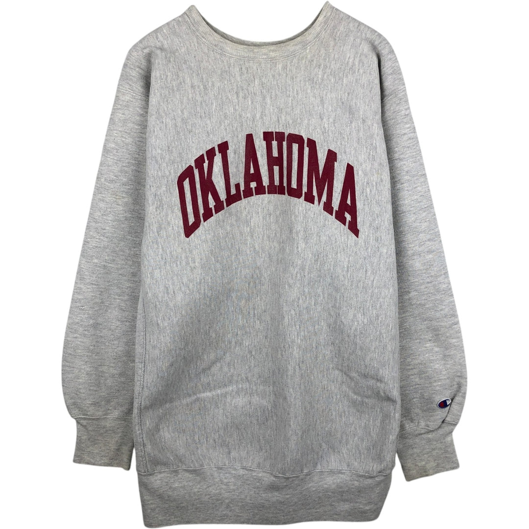 90'S Champion Reverse Weave Embroidered Tag College Sweatshirt Trainer Made in USA Men's XXL Vintage cotton gray type Vintage Second Hand