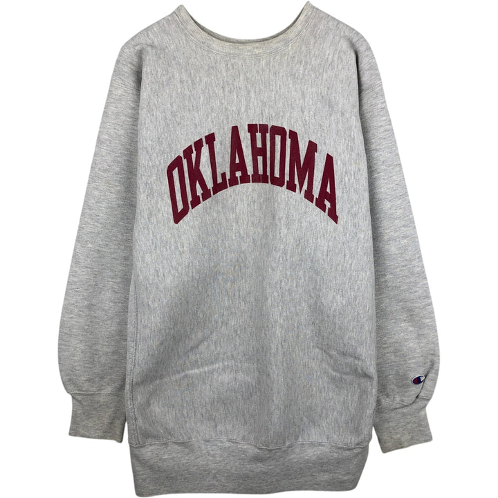 90'S Champion Reverse Weave Embroidered Tag College Sweatshirt Trainer Made in USA Men's XXL Vintage cotton gray type Vintage Second Hand