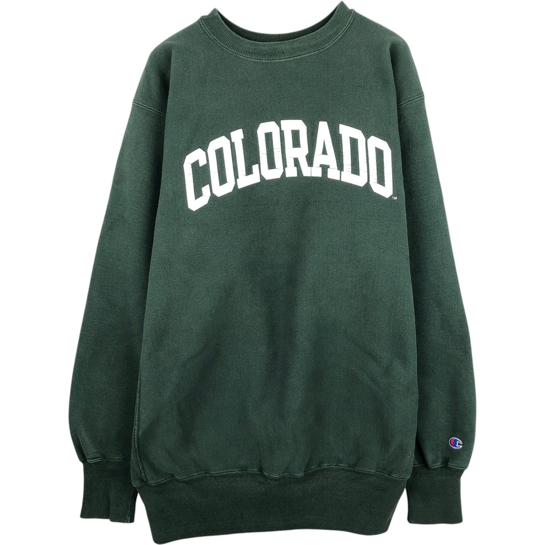 90'S Champion Reverse Weave Embroidered Tag College Sweatshirt Trainer Made in USA Men's XXL Vintage cotton Green type dark green Vintage Second Hand