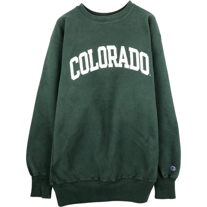 90'S Champion Reverse Weave Embroidered Tag College Sweatshirt Trainer Made in USA Men's XXL Vintage cotton Green type dark green Vintage Second Hand