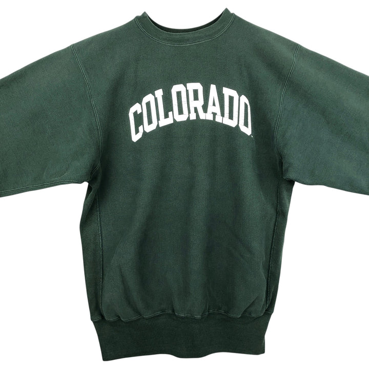 90'S Champion Reverse Weave Embroidered Tag College Sweatshirt Trainer Made in USA Men's XXL Vintage cotton Green type dark green Vintage Second Hand