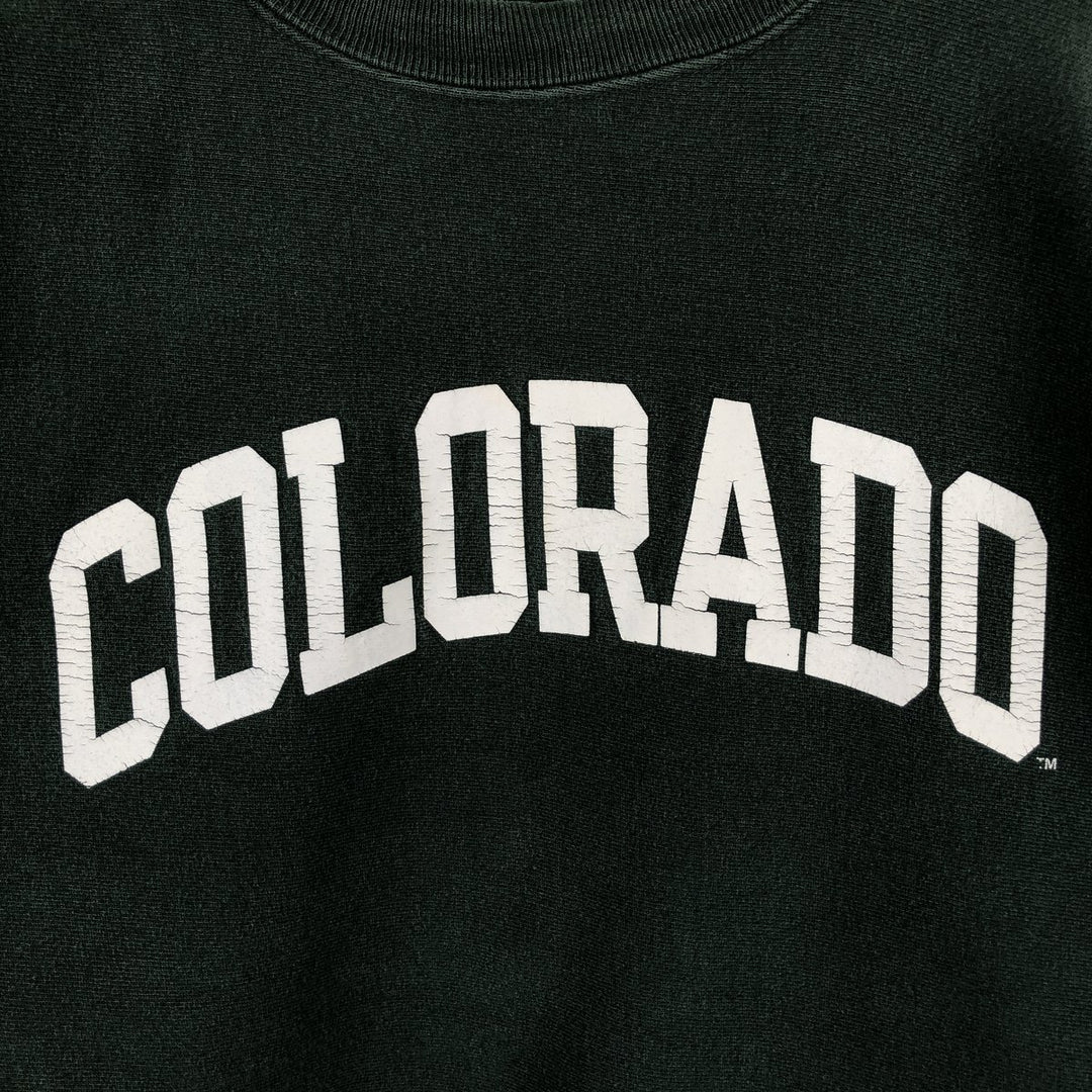 90'S Champion Reverse Weave Embroidered Tag College Sweatshirt Trainer Made in USA Men's XXL Vintage cotton Green type dark green Vintage Second Hand