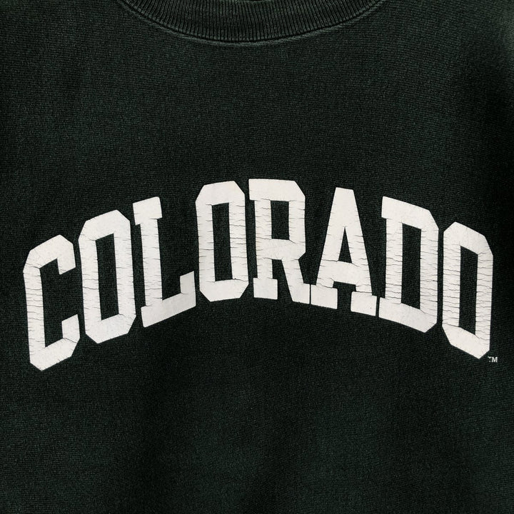 90'S Champion Reverse Weave Embroidered Tag College Sweatshirt Trainer Made in USA Men's XXL Vintage cotton Green type dark green Vintage Second Hand