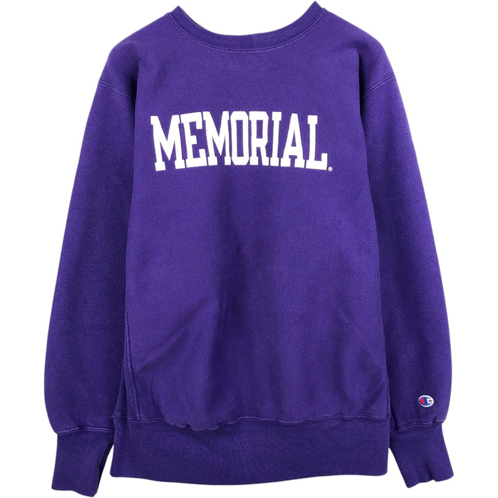 90'S Champion Reverse Weave Embroidered Tag College Sweatshirt Trainer Made in USA Men's L Vintage cotton purple type Vintage Second Hand