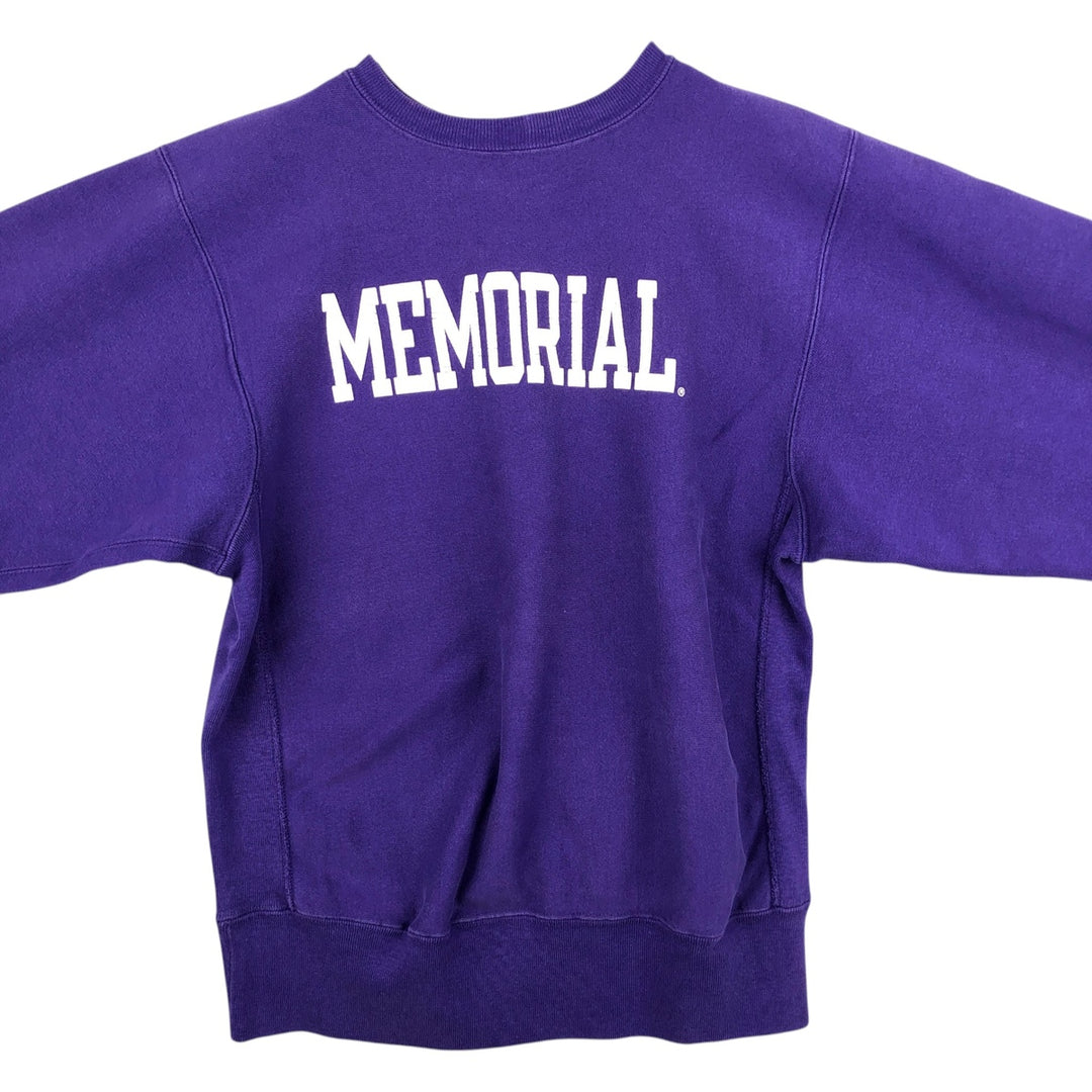 90'S Champion Reverse Weave Embroidered Tag College Sweatshirt Trainer Made in USA Men's L Vintage cotton purple type Vintage Second Hand