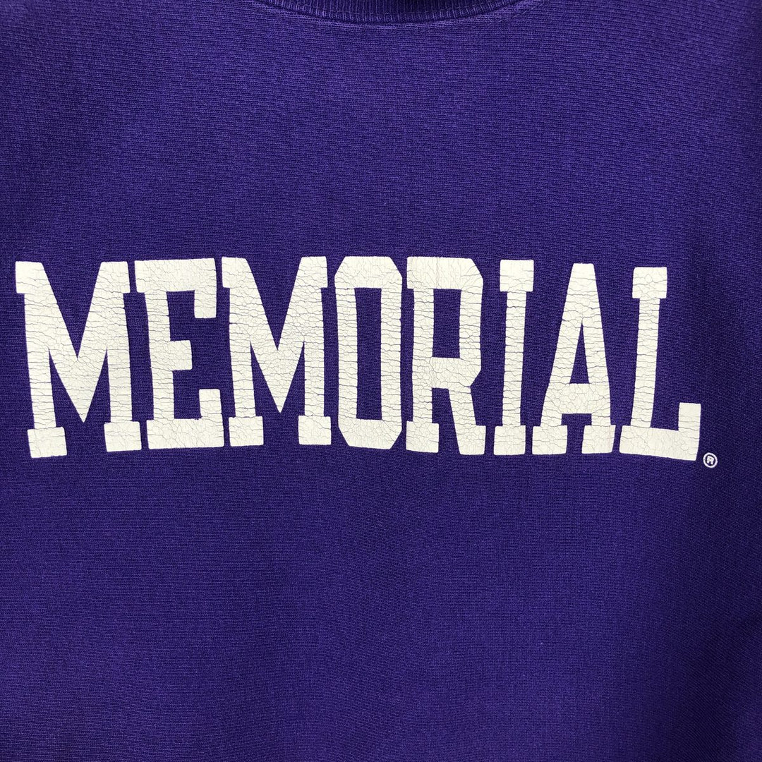 90'S Champion Reverse Weave Embroidered Tag College Sweatshirt Trainer Made in USA Men's L Vintage cotton purple type Vintage Second Hand