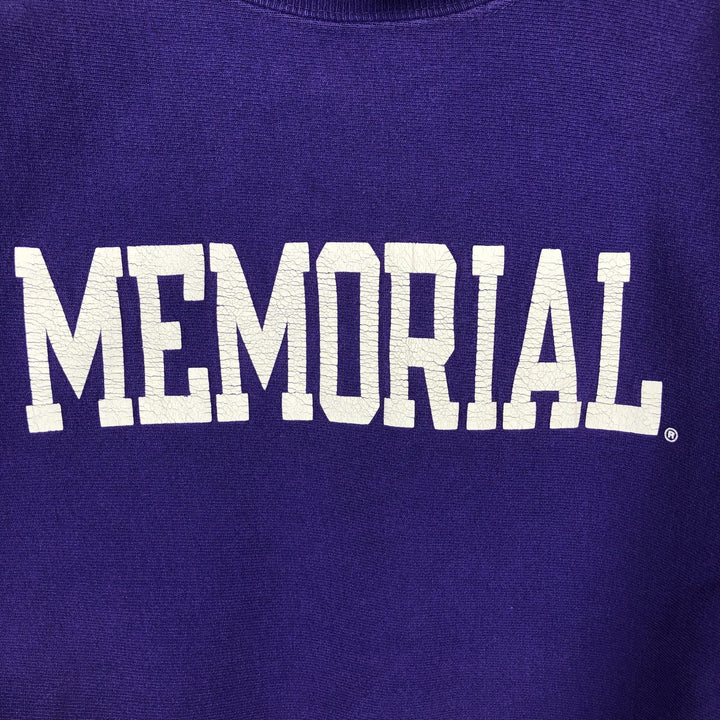 90'S Champion Reverse Weave Embroidered Tag College Sweatshirt Trainer Made in USA Men's L Vintage cotton purple type Vintage Second Hand