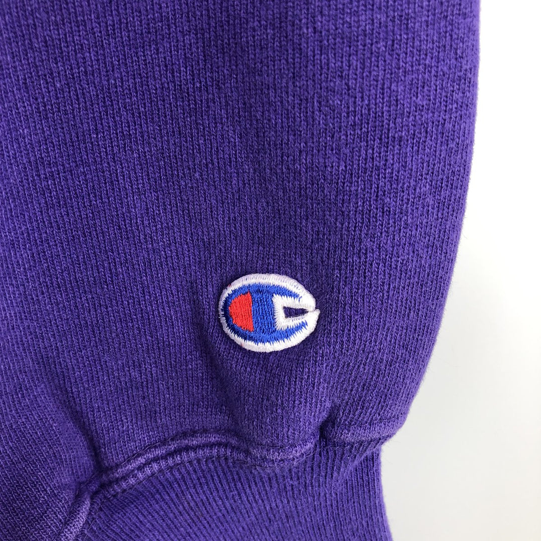 90'S Champion Reverse Weave Embroidered Tag College Sweatshirt Trainer Made in USA Men's L Vintage cotton purple type Vintage Second Hand