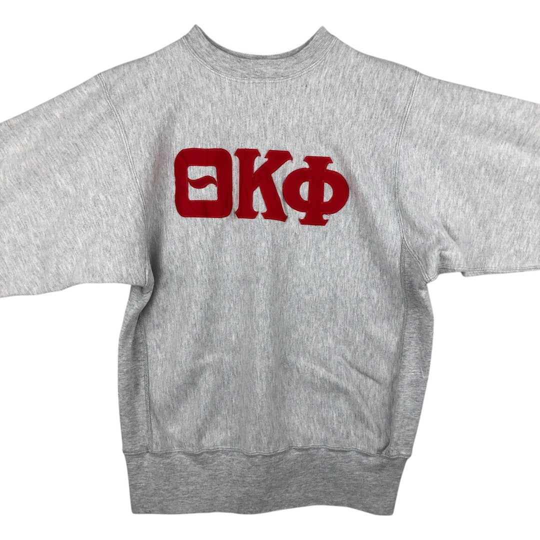 90'S Champion Reverse Weave Embroidered Tag College Sweatshirt Trainer Made in USA Men's L Vintage cotton gray type Vintage Second Hand