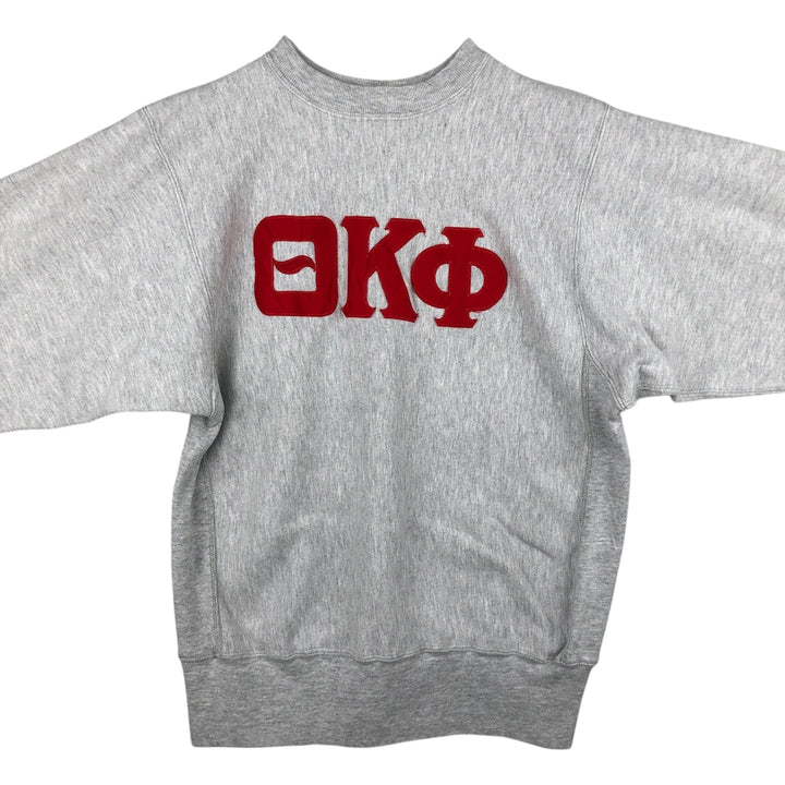 90'S Champion Reverse Weave Embroidered Tag College Sweatshirt Trainer Made in USA Men's L Vintage cotton gray type Vintage Second Hand