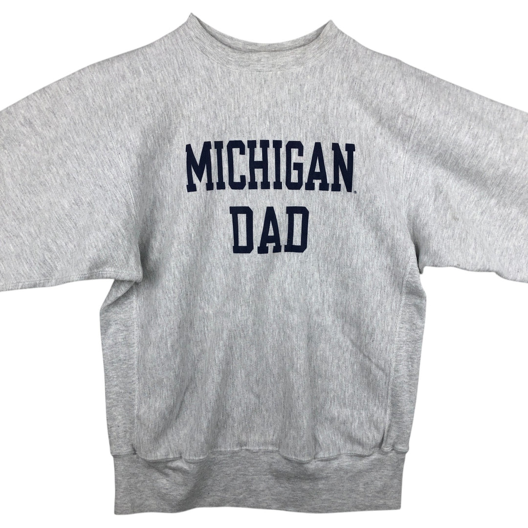 90'S Champion Reverse Weave Embroidered Tag University of Michigan College Sweatshirt, Made in USA, Men's XL equivalent. cotton gray type Vintage Second Hand