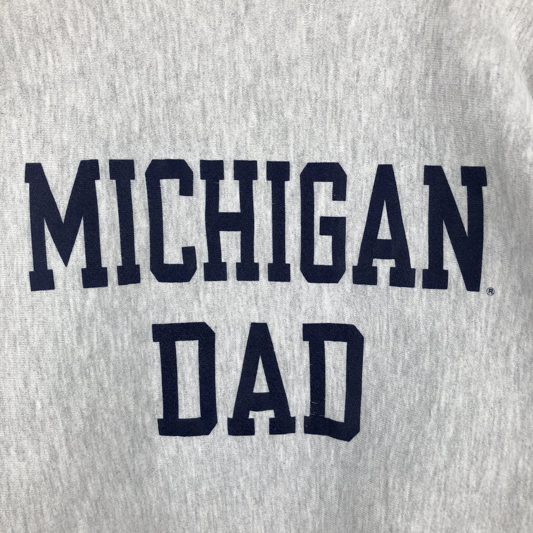 90'S Champion Reverse Weave Embroidered Tag University of Michigan College Sweatshirt, Made in USA, Men's XL equivalent. cotton gray type Vintage Second Hand