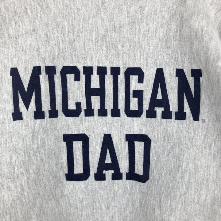 90'S Champion Reverse Weave Embroidered Tag University of Michigan College Sweatshirt, Made in USA, Men's XL equivalent. cotton gray type Vintage Second Hand