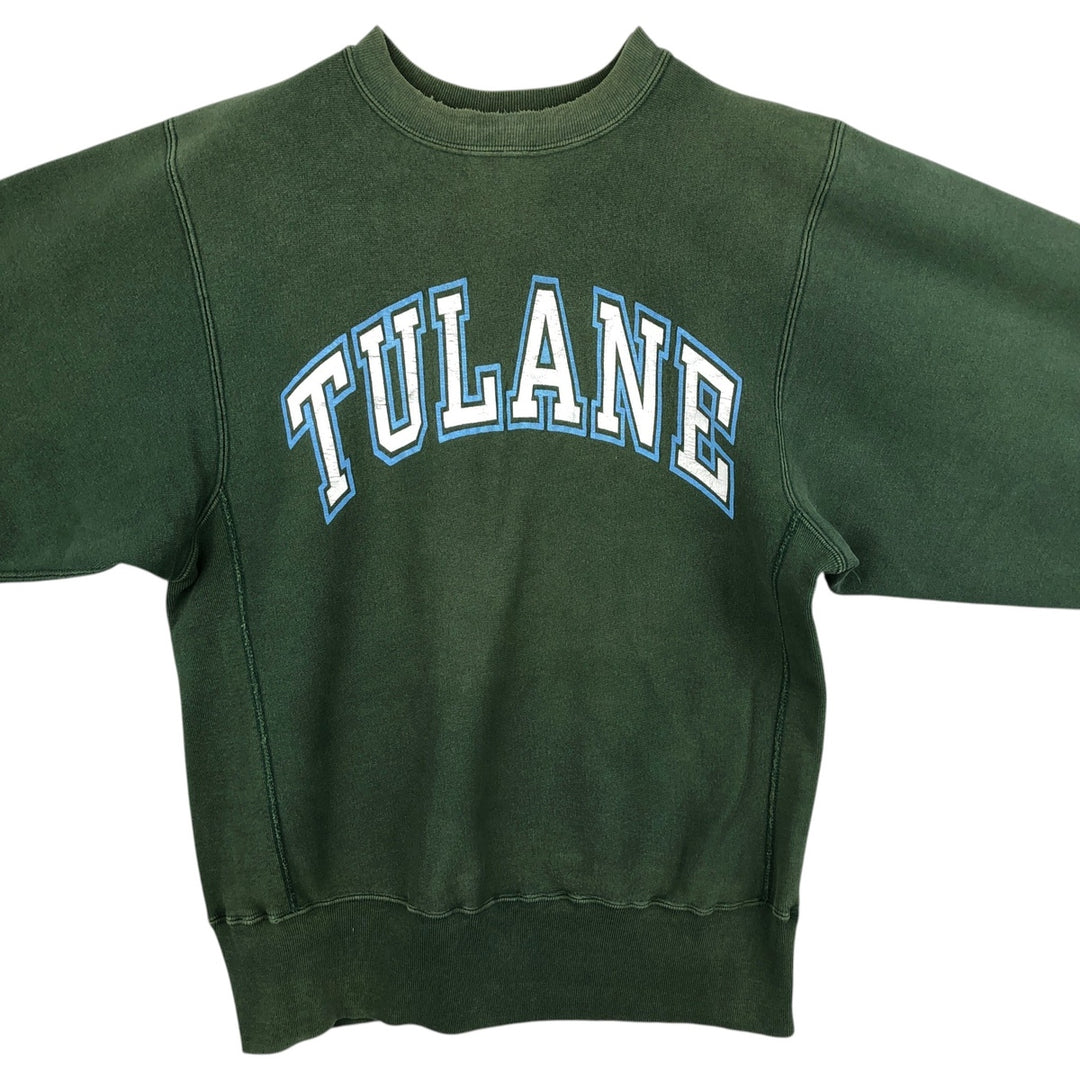 90'S Champion Reverse Weave Embroidered Tag College Sweatshirt Trainer Made in USA Men's L Vintage cotton Green type dark green Vintage Second Hand