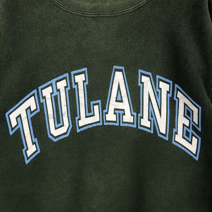 90'S Champion Reverse Weave Embroidered Tag College Sweatshirt Trainer Made in USA Men's L Vintage cotton Green type dark green Vintage Second Hand