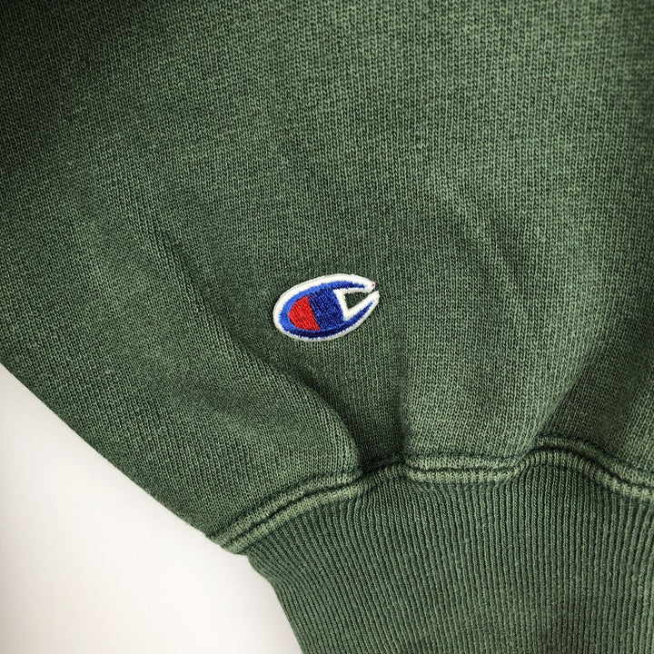 90'S Champion Reverse Weave Embroidered Tag College Sweatshirt Trainer Made in USA Men's L Vintage cotton Green type dark green Vintage Second Hand