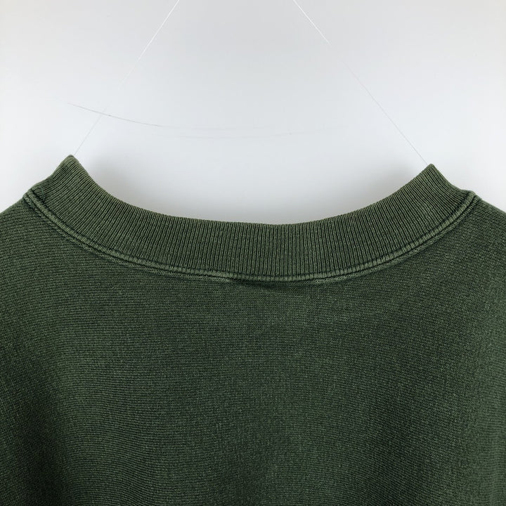 90'S Champion Reverse Weave Embroidered Tag College Sweatshirt Trainer Made in USA Men's L Vintage cotton Green type dark green Vintage Second Hand