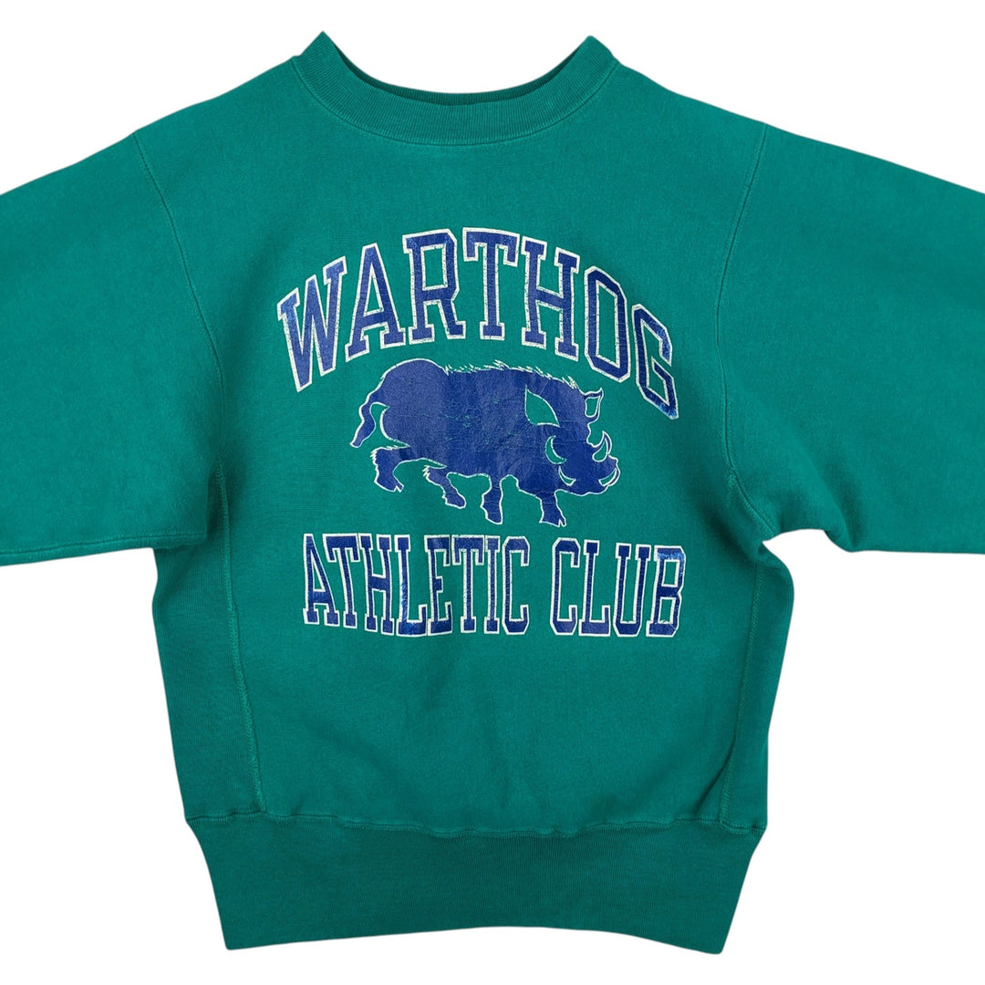 90'S Champion Reverse Weave Embroidered Tag Print Sweatshirt, Made in USA, Men's Size M (Equivalent), Vintage cotton green type Vintage Second Hand