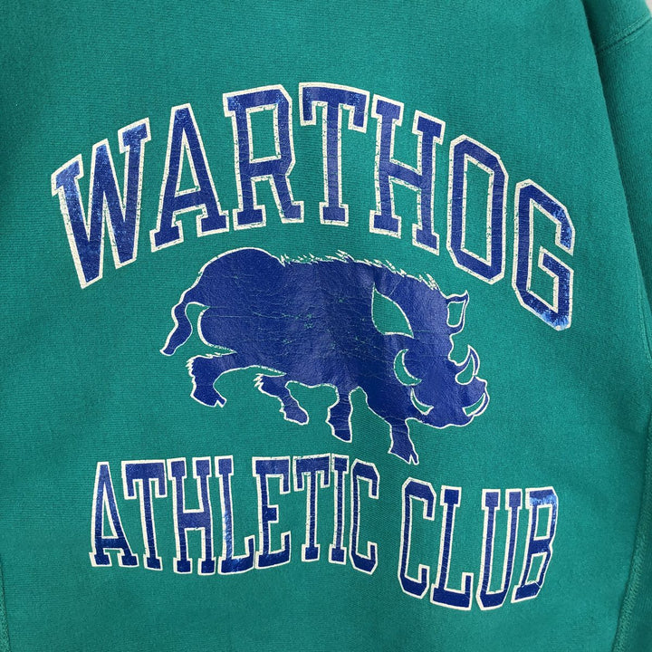90'S Champion Reverse Weave Embroidered Tag Print Sweatshirt, Made in USA, Men's Size M (Equivalent), Vintage cotton green type Vintage Second Hand