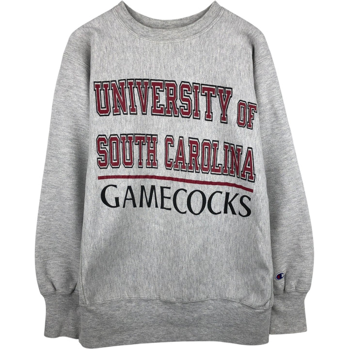 90'S Champion Reverse Weave Embroidered Tag College Sweatshirt Trainer Made in USA Men's L Vintage cotton gray type Vintage Second Hand