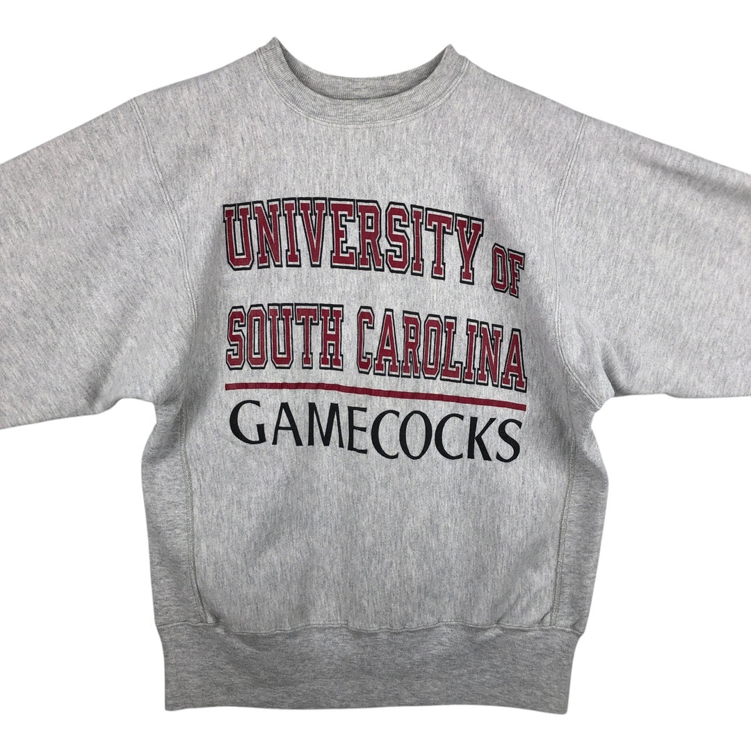 90'S Champion Reverse Weave Embroidered Tag College Sweatshirt Trainer Made in USA Men's L Vintage cotton gray type Vintage Second Hand