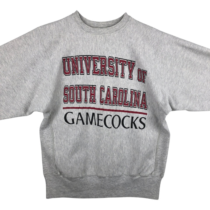 90'S Champion Reverse Weave Embroidered Tag College Sweatshirt Trainer Made in USA Men's L Vintage cotton gray type Vintage Second Hand