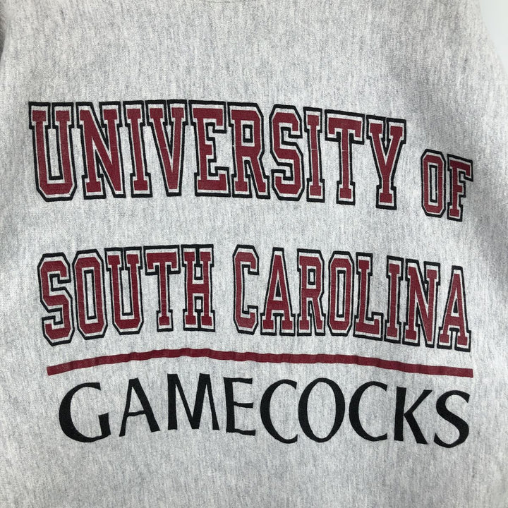 90'S Champion Reverse Weave Embroidered Tag College Sweatshirt Trainer Made in USA Men's L Vintage cotton gray type Vintage Second Hand