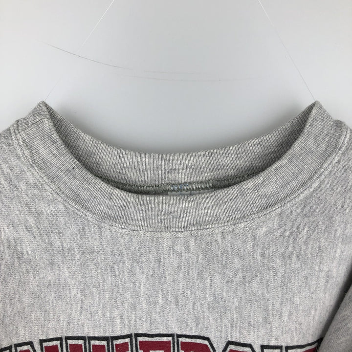 90'S Champion Reverse Weave Embroidered Tag College Sweatshirt Trainer Made in USA Men's L Vintage cotton gray type Vintage Second Hand
