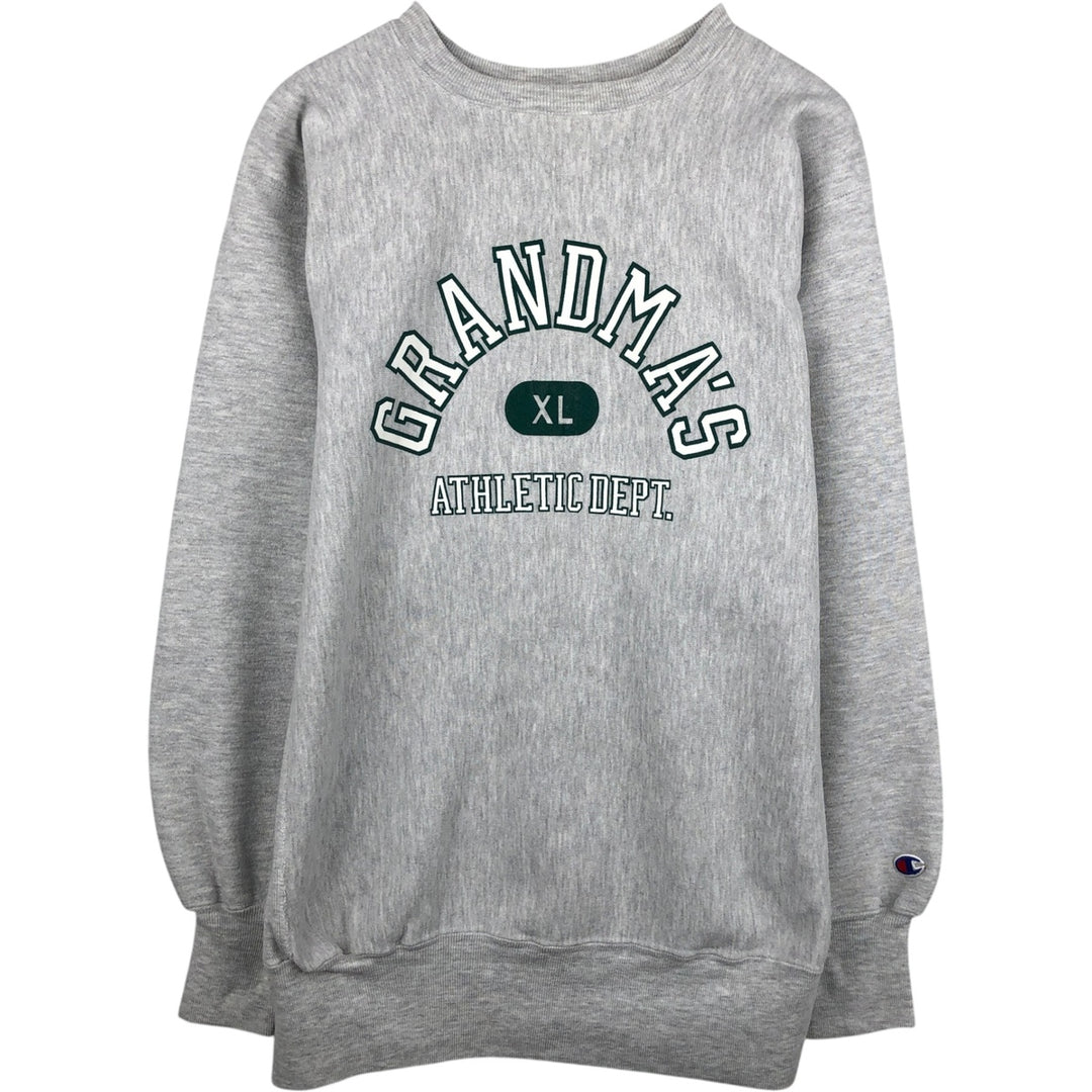 90'S Champion Reverse Weave Embroidered Tag Printed Sweatshirt Trainer Made in USA Men's XL Vintage cotton gray type Vintage Second Hand