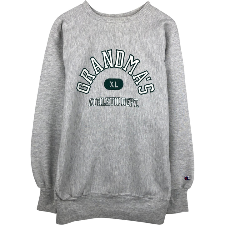 90'S Champion Reverse Weave Embroidered Tag Printed Sweatshirt Trainer Made in USA Men's XL Vintage cotton gray type Vintage Second Hand