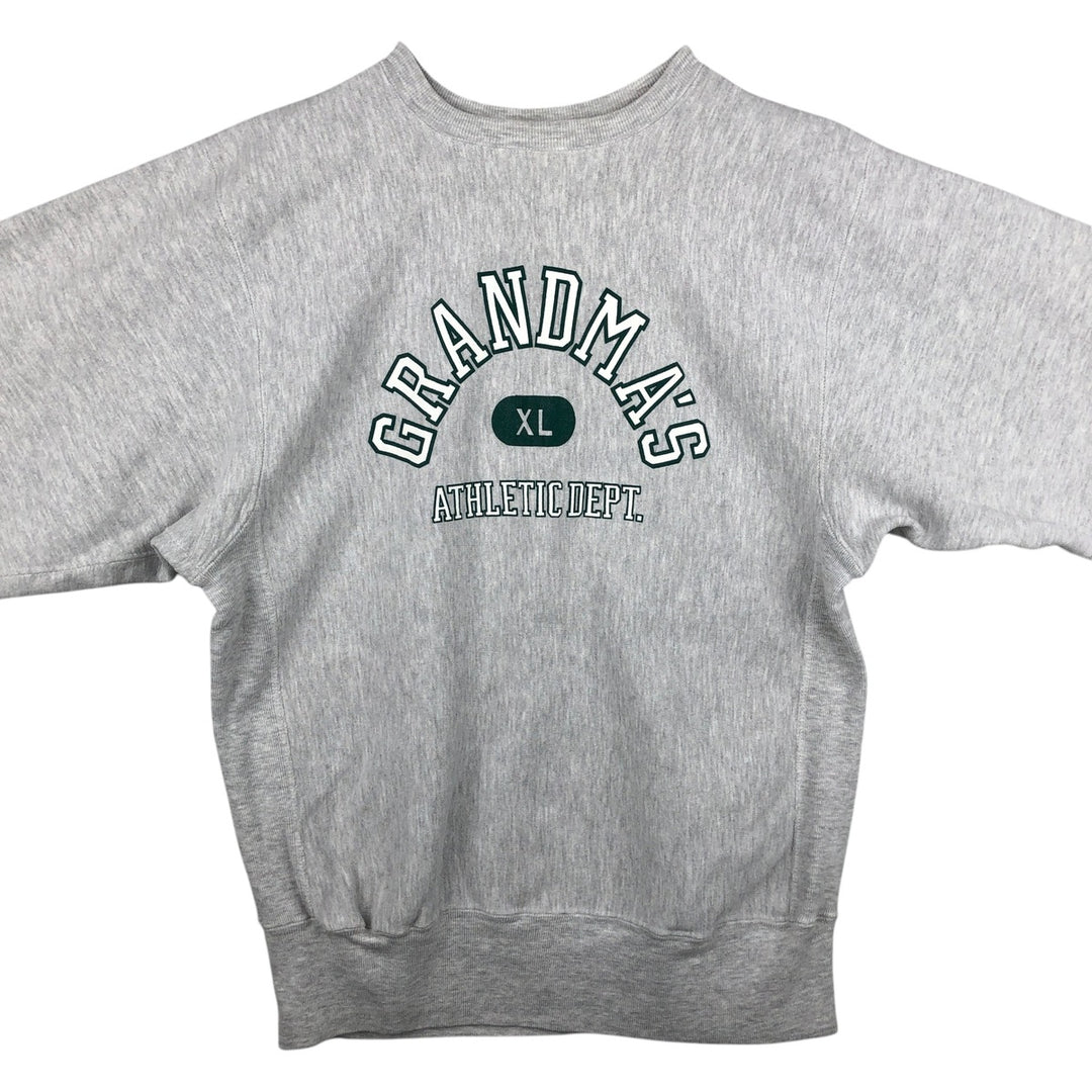 90'S Champion Reverse Weave Embroidered Tag Printed Sweatshirt Trainer Made in USA Men's XL Vintage cotton gray type Vintage Second Hand