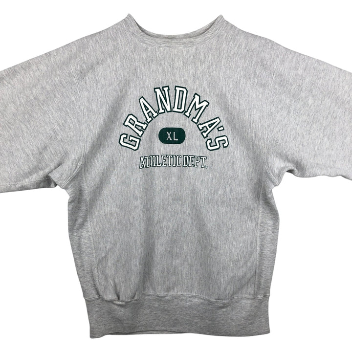 90'S Champion Reverse Weave Embroidered Tag Printed Sweatshirt Trainer Made in USA Men's XL Vintage cotton gray type Vintage Second Hand