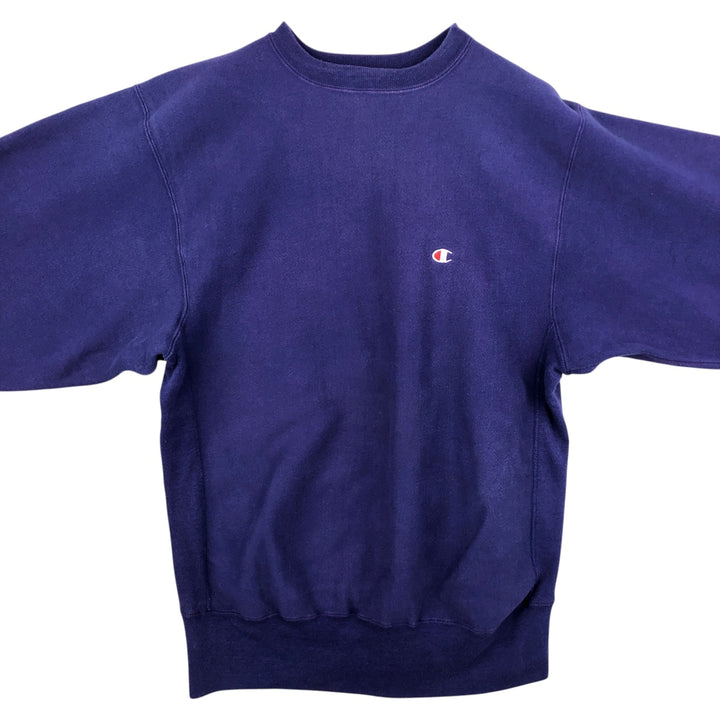 90'S Champion Reverse Weave Embroidered Tag One Point Logo Sweatshirt Trainer Made in USA Men's XL cotton purple type Vintage Second Hand
