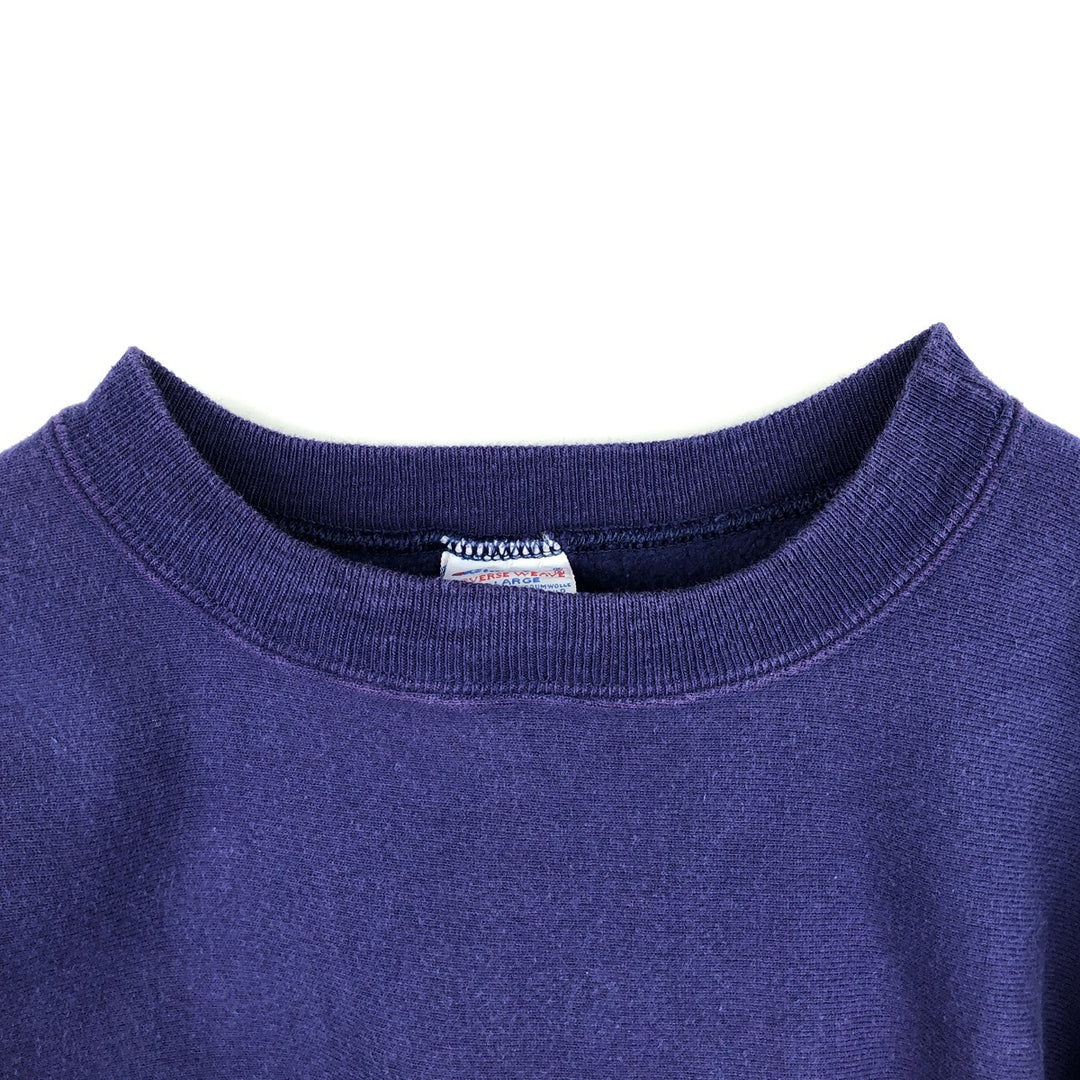 90'S Champion Reverse Weave Embroidered Tag One Point Logo Sweatshirt Trainer Made in USA Men's XL cotton purple type Vintage Second Hand